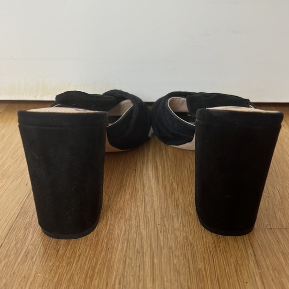 Sam Edelman Black Suede Bow Slip On Heels - Picture 4 of 4